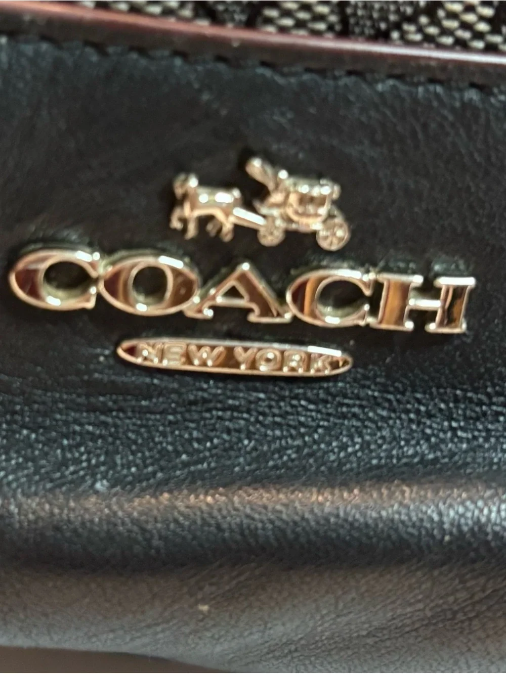 COACH ($385) Phoebe Beige/Dark Brown Jacquard Signature Shoulder Bag AUTHENTIC